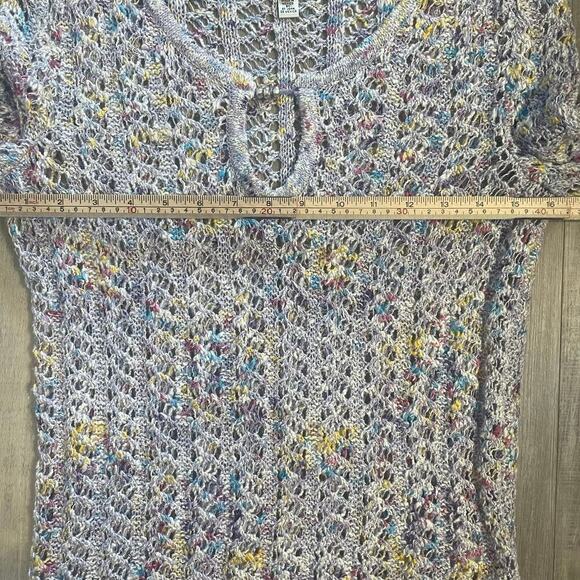 ST JOHN SPORT Multi-Season Blue Multi Open Knit Pullover Sweater PETITE - Picture 6 of 15